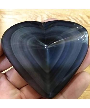 140g Beautiful Heart Shape Natural Crystal Rainbow Eye Obsidian s