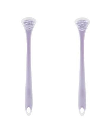 Dcniyt tongue scraps soft and gentle silicone head portable tongue brushes non -slip tongue cleaners for fresh breath eliminates bad breath (purple) violet