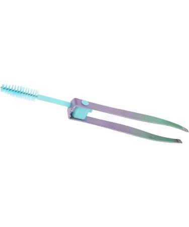Sonew Stainless Steel Eyebrow Brush False Fake Eyelash Tweezers Small and Portable Multifunctional Tweezer for Repairing Eyebrows Green Violet Gradient - Buy Online on GoSupps.com