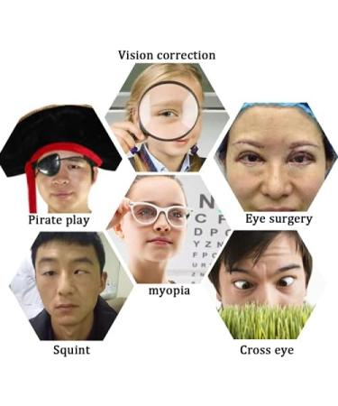 Black Adjustable Concave Shape Eyepatch for Amblyopia - Adult & Kid's Single Eye Mask - Buy Online on GoSupps.com