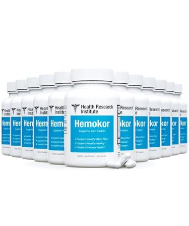 Hemokor - Strike The Hemorrhoid at Its Source - 12 Bottles- 360 Capsules-Improved Formula-Official Hemokor