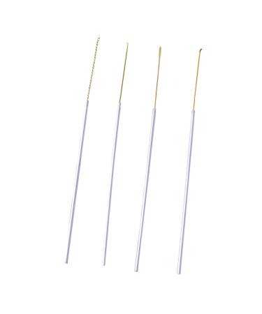 Set of 4pcs Copper Stainless Steel Ear Wax Pick Earwax Removal Picker Earpick Cleaner Tool Kit for Kids Adults Home