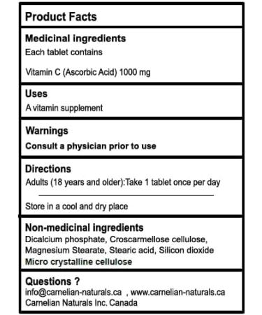 Vitamin C 1000 mg - No Preservatives No Artificial Flavours or Colors - Buy Online on GoSupps.com