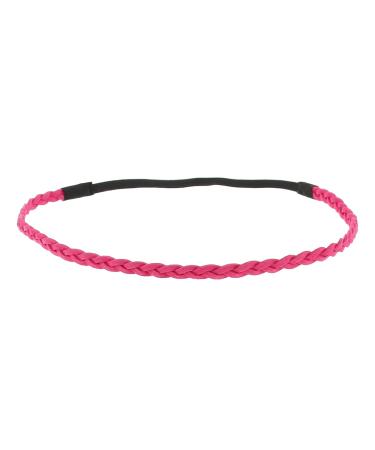 Fuchsia pink women hair band - Suede simple and single -colored braided hair band velvet aspect - unit size thin headband - wedding vintage head band - original look boho hippie