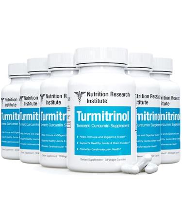 Turmitrinol - Turmeric Curcumin Supplement - 6 Bottles - 180 Capsules - Official Turmitrinol