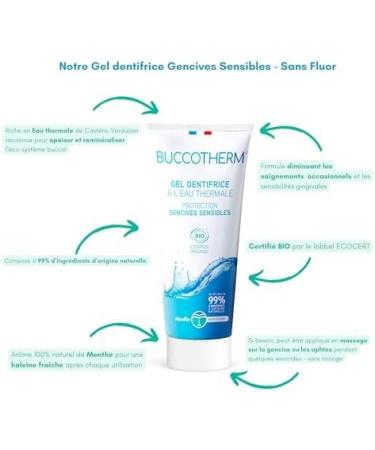 BUCCOTHERM | Sensitive Gum Protection Toothpaste Gel | Reduces bleeding & gum sensitivity | Relieves | Certified Organic | 99% natural ingredients | Pack of 2 2x75 ml - Buy Online on GoSupps.com
