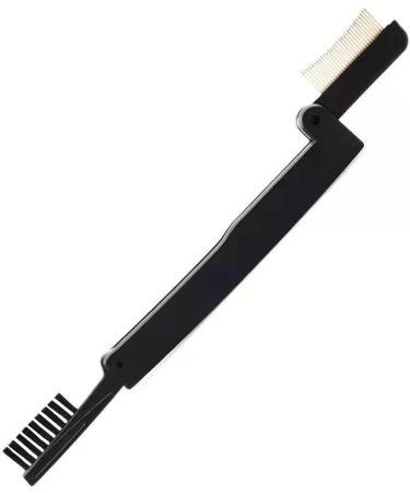 Folding Double Head Eyelash Separator and Grooming Brush Set - 2Pcs Black | Mascara Applicator Tool for Perfect Eyebrow and Lash Makeup - Buy Online on GoSupps.com