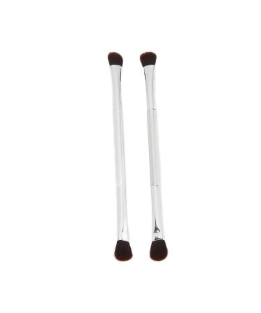 Double Ended Eyeshadow Brush Set - Silver Soft Fiber Hair Contour Tool for Makeup Artists & Women | International Shipping - Buy Online on GoSupps.com