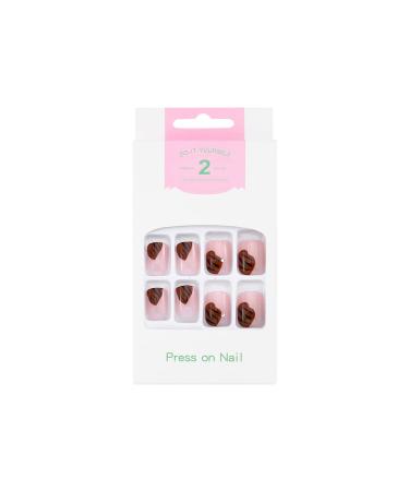 Sethexy Bling False Nails - Strass Tiger Stripe Pink Square Acrylic Nails (24 pcs) for Women & Girls | Trendy Short Fingernails - Buy Online on GoSupps.com
