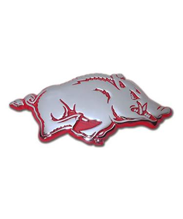 Arkansas UA Razorbacks Metal Auto Emblem with Red Trim