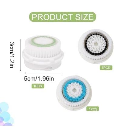 TECKI 3 Pieces Facial Cleansing Brush - Replacement Head for Electric Facial Cleansing Brush Cleaning Tools for Deep Face Cleaning Acne Removal Face Massage - Buy Online on GoSupps.com