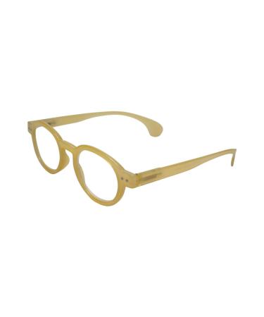 Calabria R217 Designer Vintage Reading Glasses +3.50 Yellow Men Women Trendy Single Power Readers Spring Hinge Eyeglass