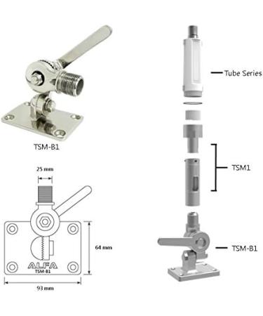 Alfa TSM-B1 Stainless Marine VHF Antenna | 316 Stainless Steel | Adjustable Base Mount | 1-14 inch Thread | Ideal for Boats - Buy Online on GoSupps.com