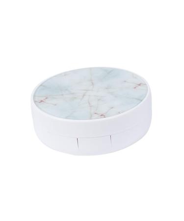 SOLUSTRE 1pc Contact Lens Case Mirror Box White The Solution White M