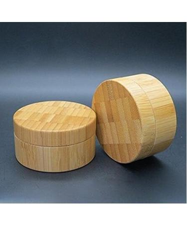 30g Portable Bamboo Makeup Container - Eco-Friendly DIY Cosmetic Jar with Sponge for Loose Powder & Foundation - Buy Online on GoSupps.com