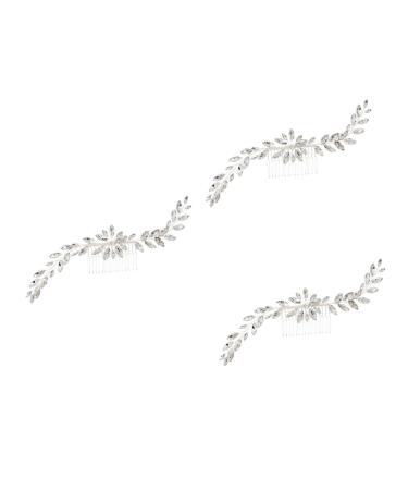 FRCOLOR Set of 3 Crystal Hair Comb Wedding Headpiece Hair Accessories for Wedding Jewellery Hair Comb Hair Accessories Made of Rhinestones Decorative Hair Clips Tiara Hairpiece Rhinestones Bridal
