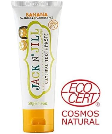 Jack N' Jill Kids Natural Toothpaste - Fluoride-Free Organic Banana Flavor - BPA & SLS-Free, 1.76oz (2 Pack) - Make Brushing Fun for Kids - Buy Online on GoSupps.com