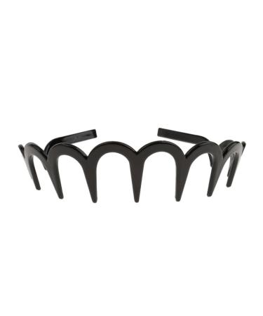 Men Wavy Metal Hairhoop Unisex Wavy Headband Black Spring Wavy Metal Hair Band with Long Teeth Hairhoop Sports Headband Headwear Accessories Black 1pc
