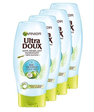 Garnier Ultra Doux Conditioner Coconut Water/Aloe Vera 200ml - Pack of 4