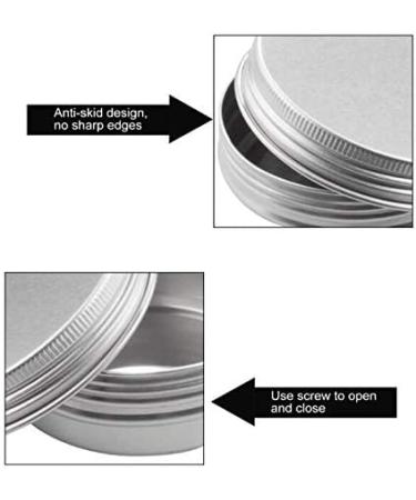 24 Empty Silver Aluminum Doses - 60 ml Round Cosmetic Trial Boxes with Lock | Ideal for Tea Spices Eyeshadow Lip Balm Travel & Crafts - Buy Online on GoSupps.com