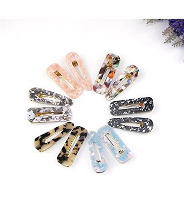 12 Pcs Fashion Acrylic Resin Hair Clips Set Marbled Duckbill Clips Alligator bobby pins Geometric Hairpin Hair Accessories Hair Barrettes for Women Girls and Ladies Headwear Styling Tools