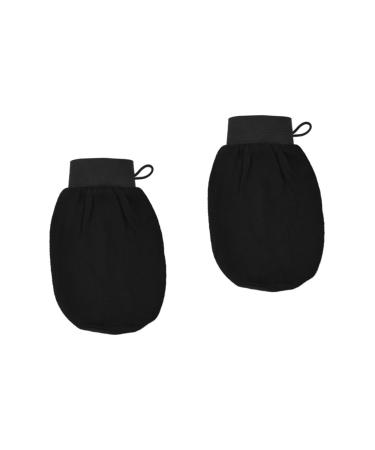 NOLITOY 2pcs Body Dead Skin Remover Back Massager Bath Glove Scrubber Sponge Gloves Shower Back Scrubber Shower Exfoliating Glove Bath Scrubber for Scrubber Bath Mitt Bath Ball Take a Bath mediumx2pcs Blackx2pcs