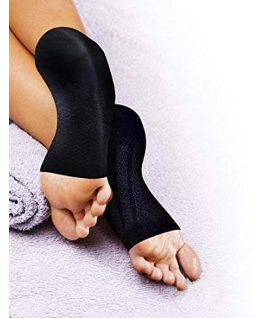 Doctor Developed Copper Foot Sleeves/Plantar Fasciitis Socks (Pair) with Doctor Written Handbook - Guaranteed Relief for Plantar Fasciitis, Heel Support & Ankle Conditions - Black (L) - Buy Online on GoSupps.com