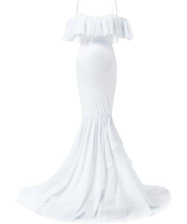 Robe de grossesse pour femme - Robe d'allaitement en dentelle - Pour s ance photo - Robe longue en mousseline de soie - Couleur unie - Sexy - Robe d' t S Blanc. - Buy Online on GoSupps.com