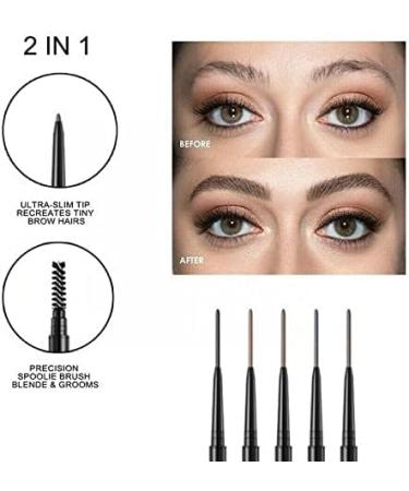  KAYLRE 1 x Eyebrow Pencil 2 in 1 Double-Headed Waterproof Long Blooming Makeup Free Eyebrow Pen Natural Pen Black Durable Tint Eyebrow Pencil Mua 1.5mm (Size : C) - Buy Online on GoSupps.com