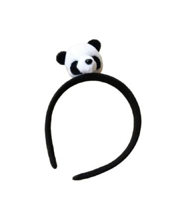 3 Packs Lovely Panda Head Hair Kits Plush Doll Hair Ties Headband Hair Clip Gift for Girl(Common 1 Panda)