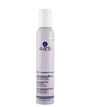 Alama Professional NO-YELLOW WOW Conditioner in mousse anti-yellow balm made of mousse toning for blond gray and bleached hair with violet pigment without Sles and Sulfate 250 ml - Buy Online on GoSupps.com