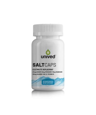 Unived Salt Capsules with Vitamin D3 | Salt Capsules with Electrolytes for Running Endurance Sports Nutrition Running Supplements | 30 Count Electrolyte Capsules