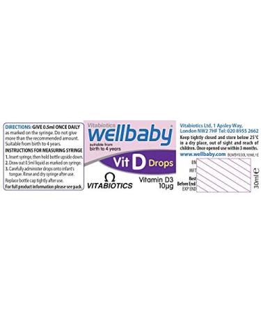 Vitabiotics Wellbaby Vit D Drops 30ml - Essential Vitamin D Supplement - Buy Online on GoSupps.com
