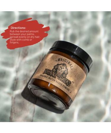 Johnny Slicks Strong Hold Organic Pomade - 4oz Water Based Styling Pomade for Men - Promotes Healthy Hair Growth & Hydrates Dry Skin - Buy Online on GoSupps.com