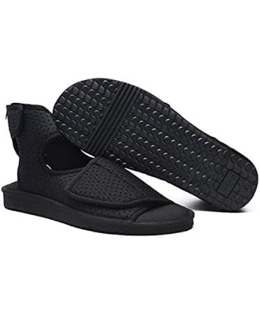 Men's Shatter-resistant Ankle Support Sandals - Lightweight Comfortable & Adjustable Ankle Protection Shoes for Sprains & Strains - Black - Buy Online on GoSupps.com