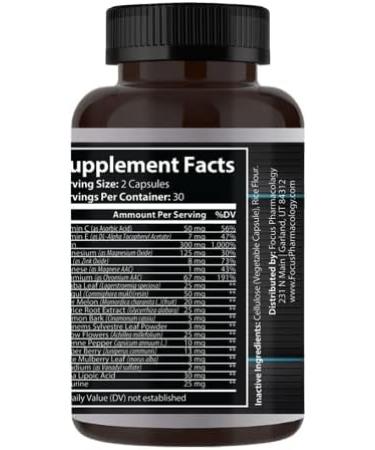Focus Pharmacology Blood Sugar Blend Supplement - Diabetes Support with Chromium - Heritage Glucose Monitor - Buy Online on GoSupps.com