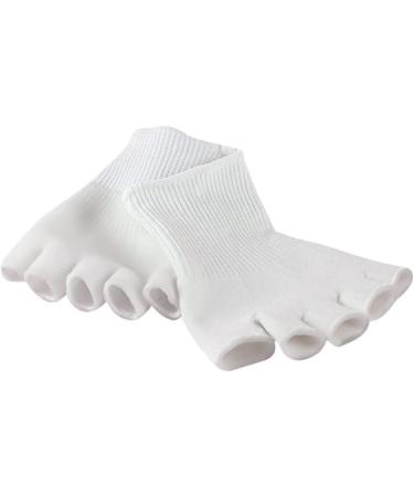 BIUDECO 1 Pair Gel Toe Socks Big Toe Separators Open Toe Gel Socks Men Dry Cracked Heels Socks Moisturizing Socks Cracked Foot Socks Fingerless Gloves Gel Socks for Feet White - Buy Online on GoSupps.com