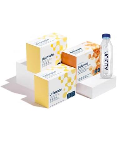 Unicity Feel Great System - Lemon Unimate 60 Pack and Orange Balance 30 pack 30-Day Supply + Diamond Bottle Included