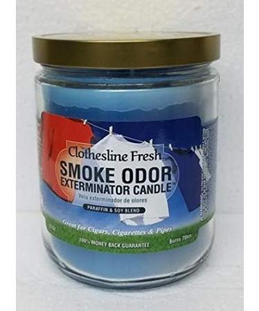 Smoke Odor Exterminator 13oz Jar Candle Clothesline Fresh (1) Candle.