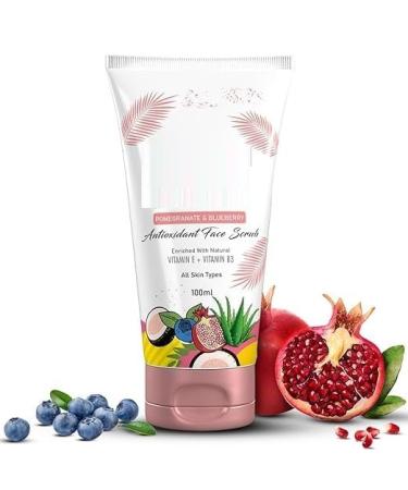 PV Antioxidant Face Scrub Enriched With Pomegranate Blueberry Extracts Vitamin E & Vitamin B3 Suitable For All Skin Types 100 Ml