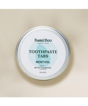 Bamboo Toothpaste Tablets for Adults | 80 Natural Vegan & Plastic-Free Pills | Eco-Friendly Fluoride Dental Care - Buy Online on GoSupps.com
