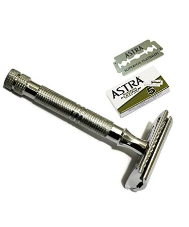CS-203 Classic Samurai Slim Long Handled Safety Razor | Includes 5 ASTRA Double Edge Blades | Premium International Shipping - Buy Online on GoSupps.com