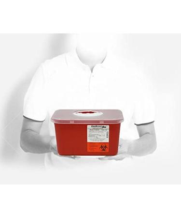 Oakridge Sharps Container 1 Gallon (2 Pack) with Rotating Lid - Easy-to-Use Design - Buy Online on GoSupps.com