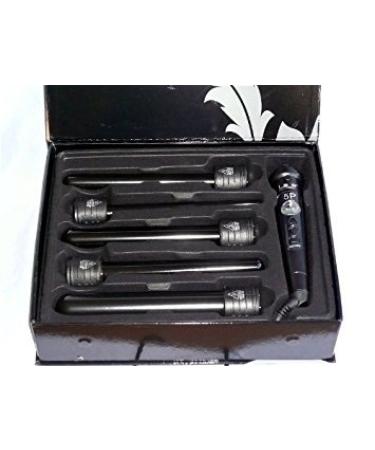 Premium 5P Curling Iron with Interchangeable Barrels - 5 Sizes - Black | International Shipping - Buy Online on GoSupps.com