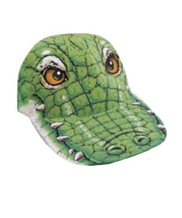 BRIEF INSANITY Kids Animal Hat - Durable Youth Baseball Style Cap with Adjustable Backstrap Green
