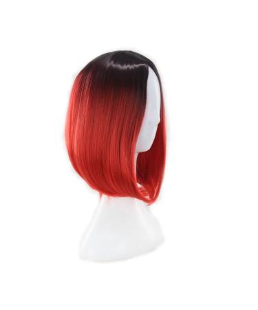 Healvian 1pc Gradient Color Cosplay Wig Synthetic Hair Wig Straight Short Wigs Fancy Dress Wigs Party Accessories 35.00X55.00X0.30CM Red - Buy Online on GoSupps.com