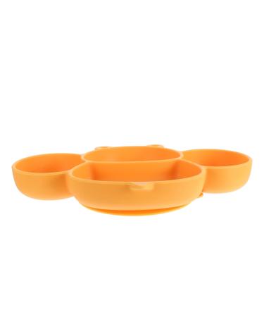 TOYANDONA 1pc Suction Bowl Suction Plates for Toddlers Toddler Silverware Compartment Plate Placemat Grid Child Yellow Silica Gel 25.5X18.5cm Yellow
