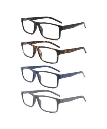 Yuluki 4 Pack Reading Glasses Blue Light Blocking Lightweight Rectangle Frame Mens Womens Computer Readers with Spring Hinge +1.75 4 Pack 1.75 x - Buy Online on GoSupps.com