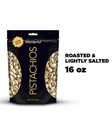 Wonderful Pistachios Roasted & Lightly Salted 16oz Resealable Bag - Premium Snack - Buy Online on GoSupps.com