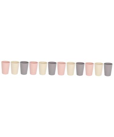 FRCOLOR 12 Pcs Bathroom Mugs Teeth Washing Mugs Toothbrush Organizer Camping Water Tumblers Kids Toothbrush Straws Cups Straw Toothbrush Holder Portable Wheat Straw Lovers Makeup Brush